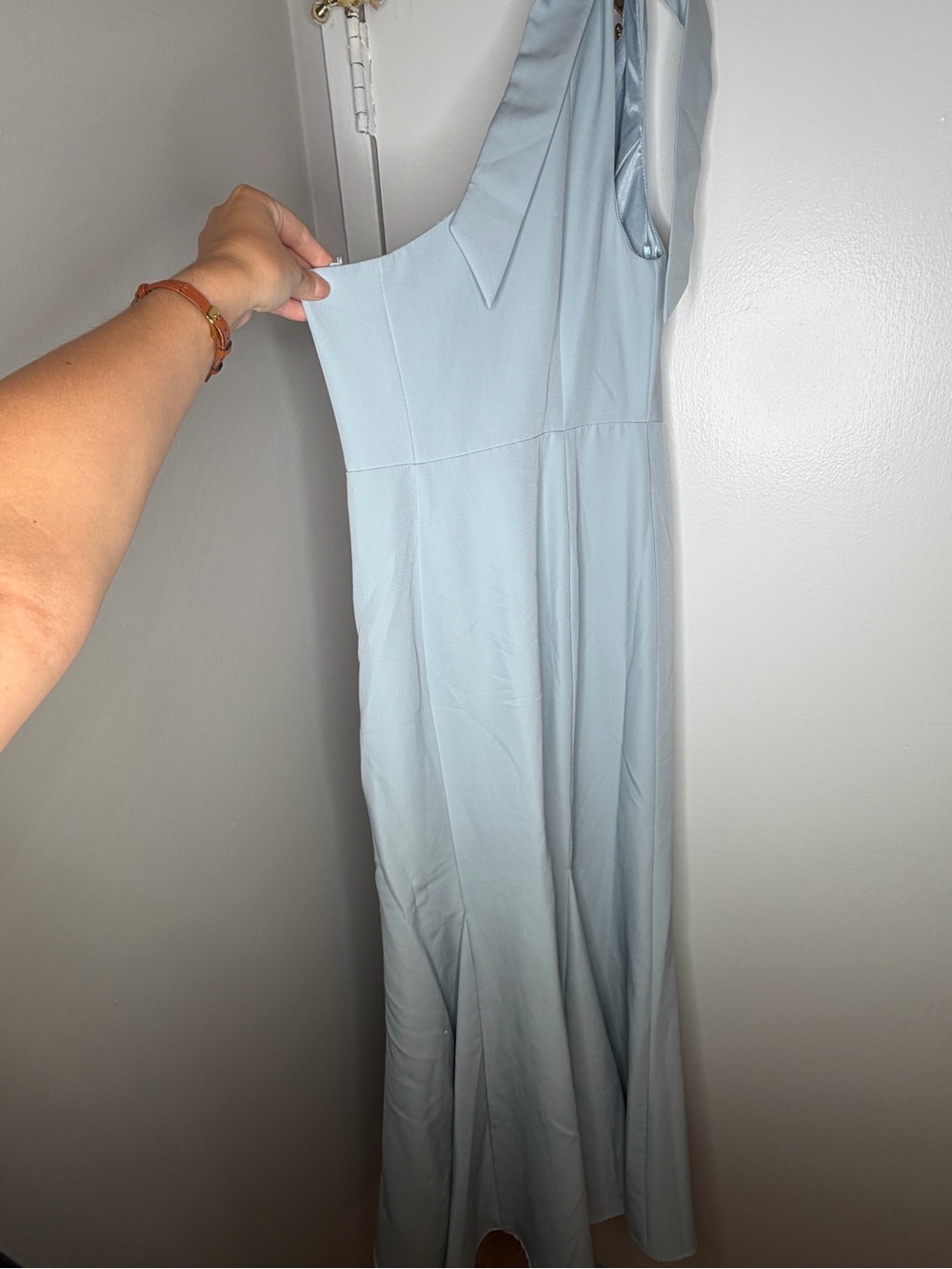 Revelry Pale Blue One-Shoulder Prom Dress